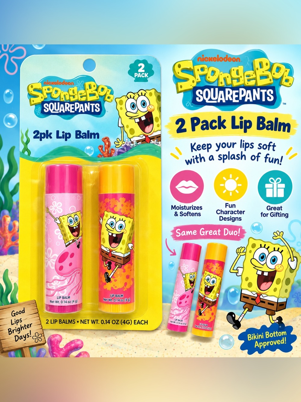 π 5/$25π SpongeBob SquarePants Lip Balm Duo